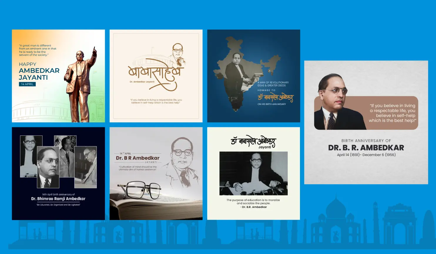 Postive Ambedkar Jayanti Designs & Social Media Posts By Postive - Festival Post Maker App