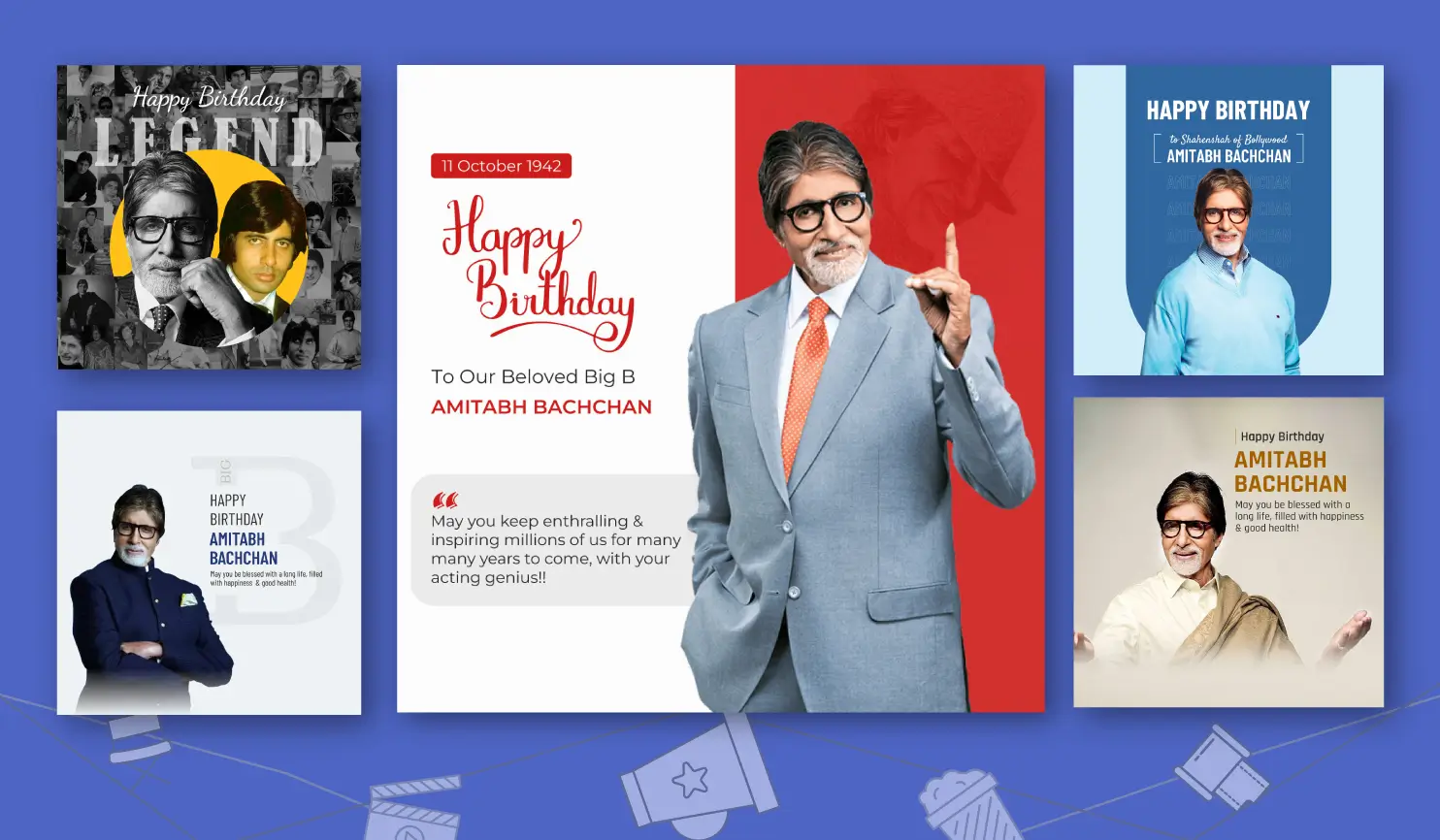 Amitabh Bachchan Birthday 2024: Date, Wishes & Poster Ideas By Postive Festival Post Maker App