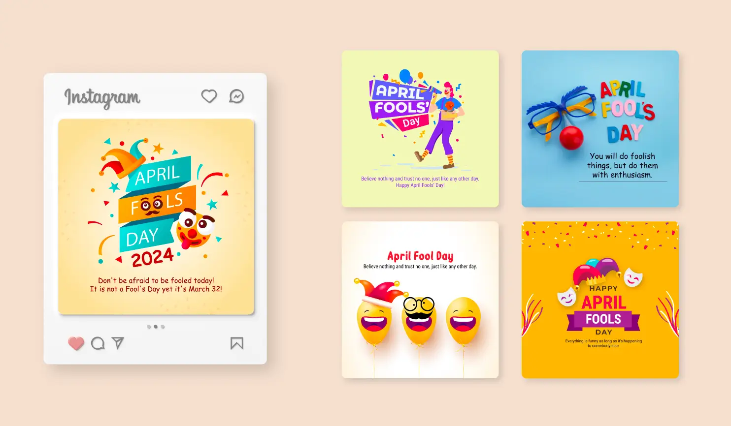 Postive April Fool's Day Designs & Social Media Posts By Postive - Festival Post Maker App