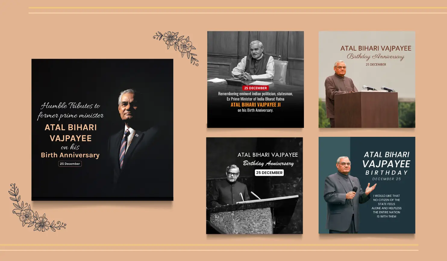 Atal Bihari Vajpayee Jayanti 2024: Date, Wishes, Quotes & Posters By Postive Festival Post Maker App