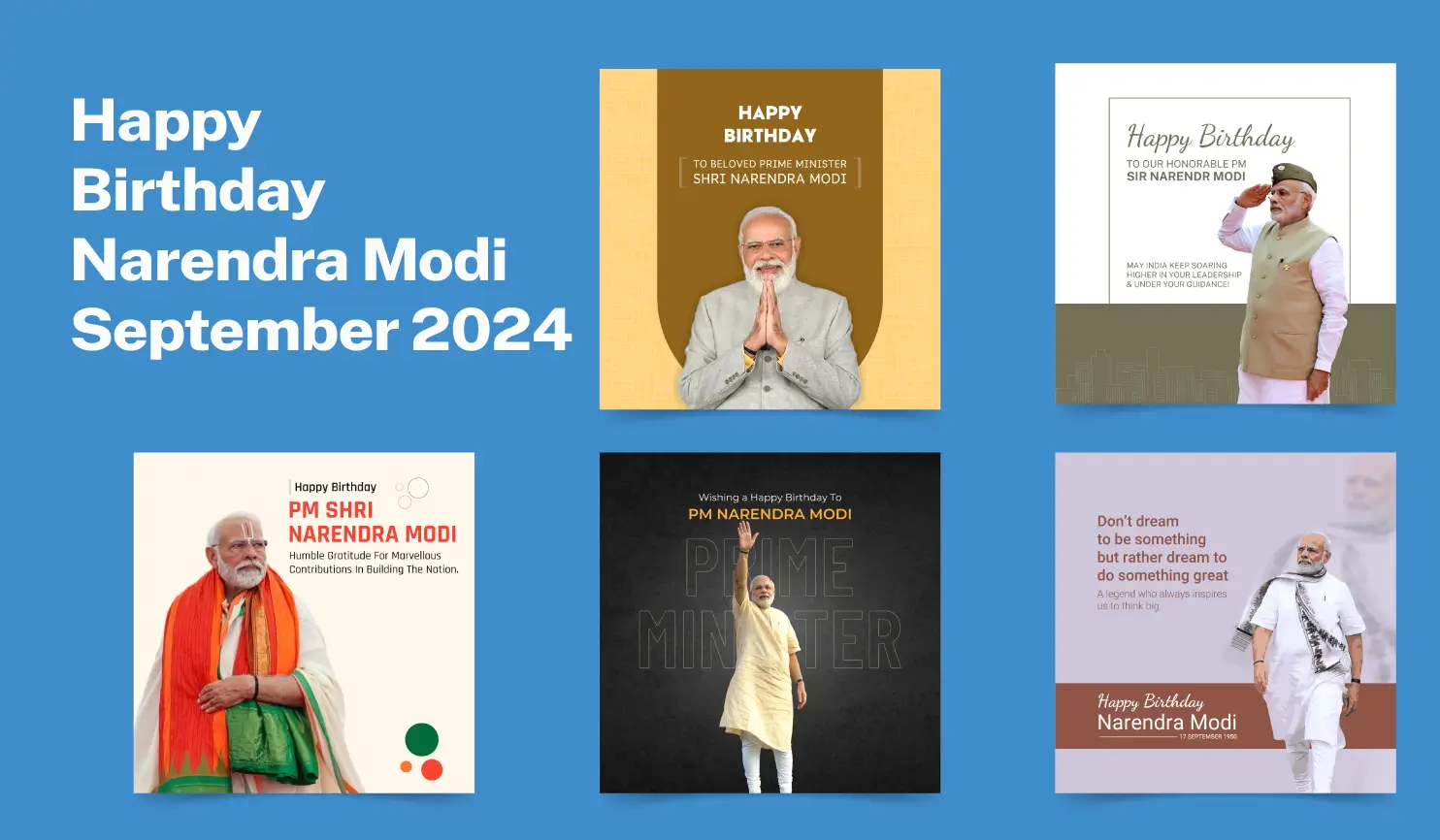 Narendra Modi's Birthday  2024 Posters By Postive - Festival Post Maker App