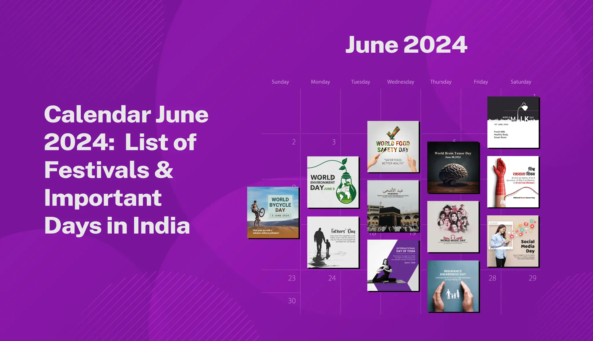 Check List of Festivals & Important Days in June 2024 - Postive