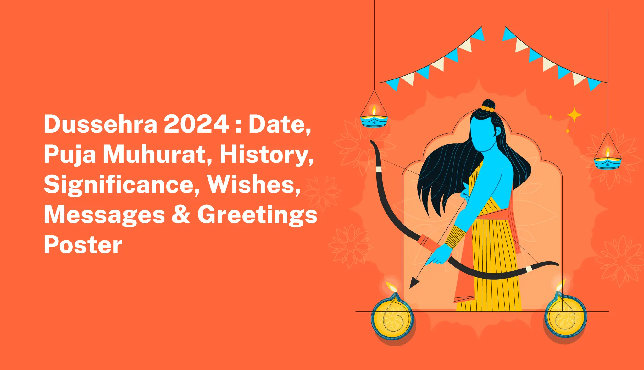 Dussehra 2024: Puja Muhurat, History,  Wishes, Messages Posters - Postive