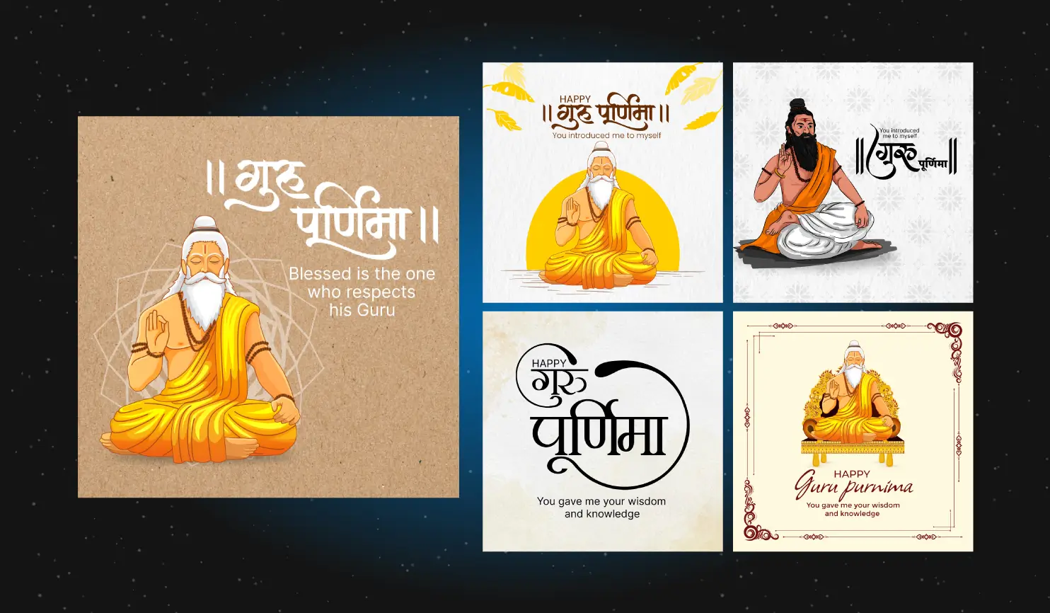 Guru Purnima 2024 Wishes And Posters By Postive Festival Post Maker App