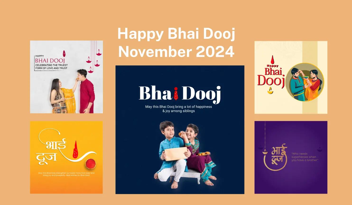 Happy Bhai Dooj 2024 Posters By Postive - Festival Post Maker App