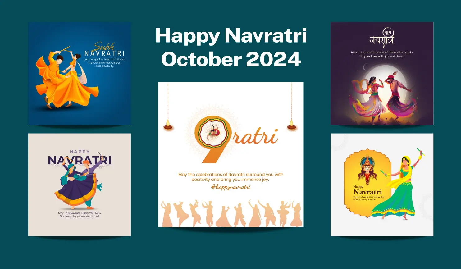 Navratri 2024 Posters By Postive - Festival Post Maker App