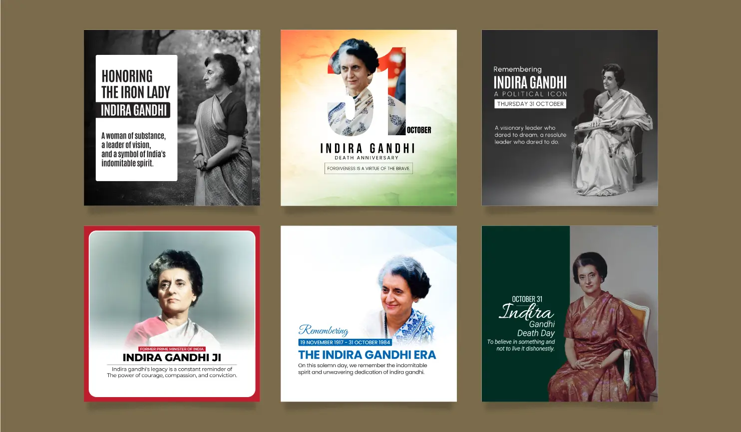 Indira Gandhi Death Anniversary 2024: Date, Tribute & Poster By Postive Festival Post Maker App