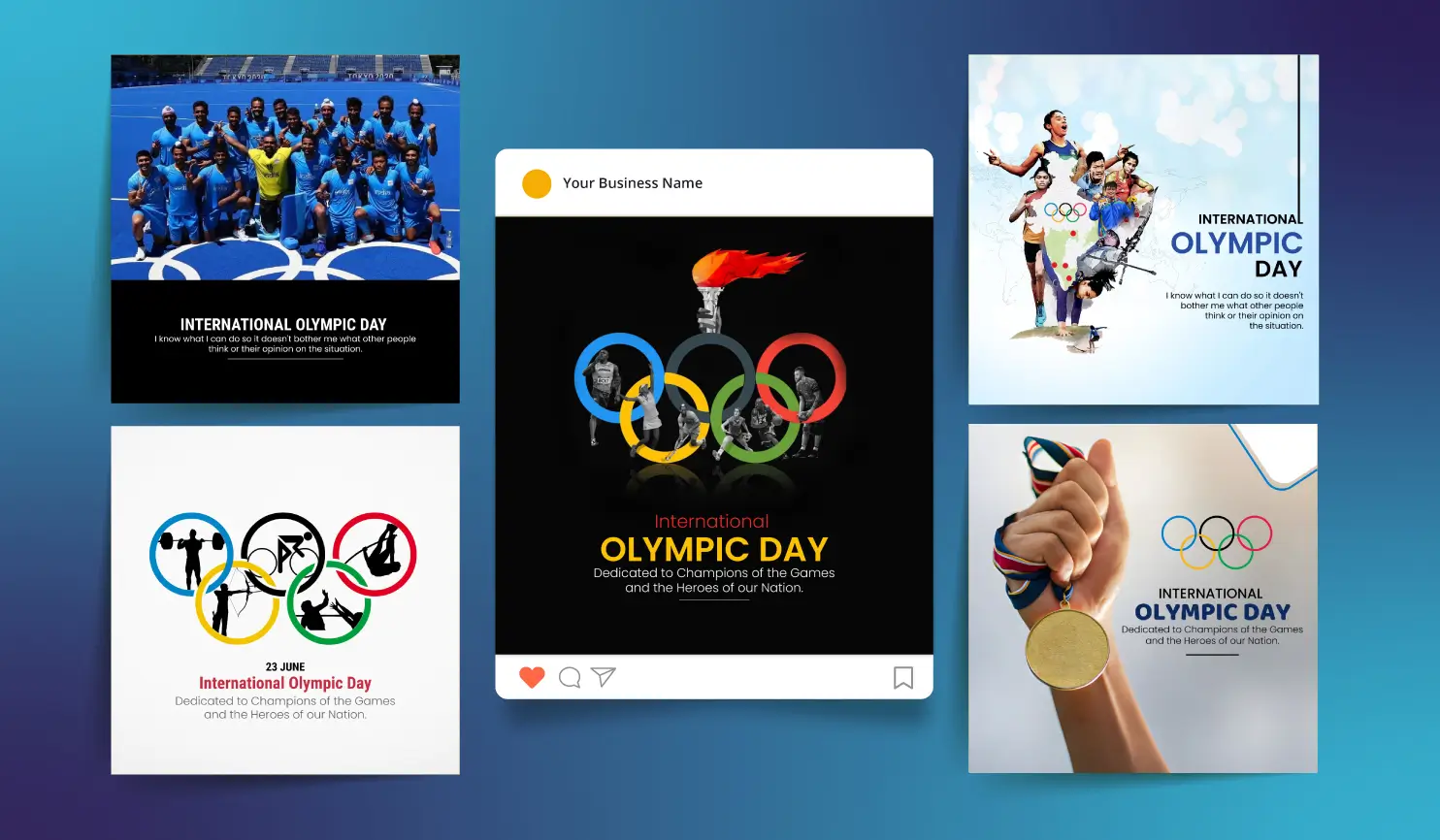 International Olympic Day 2024 Posters By Postive Festival Post Maker App