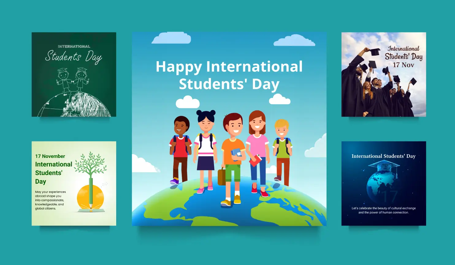 International Students' Day 2024: Date, Theme, Quotes & Celebration By Postive Festival Post Maker App