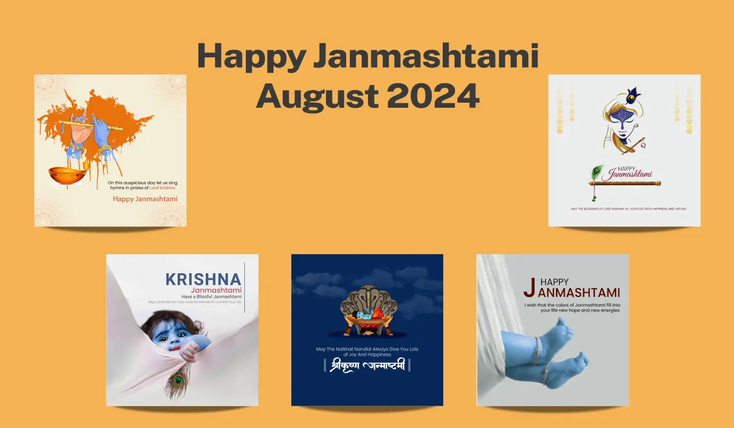 Janmashtami 2024 Posters By Postive - Festival Post Maker App