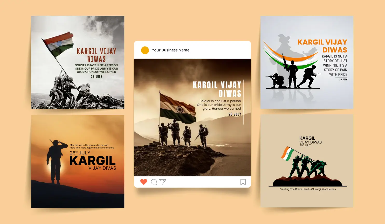 Kargil Vijay Diwas 2024 Wishes, Quotes And Posters By Postive Festival Post Maker App