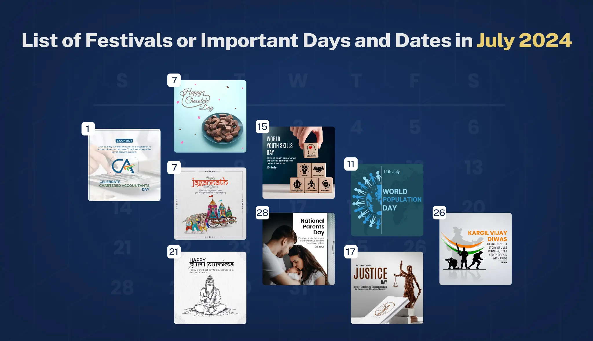 Key Festivals & Important Days in July 2024 - Postive