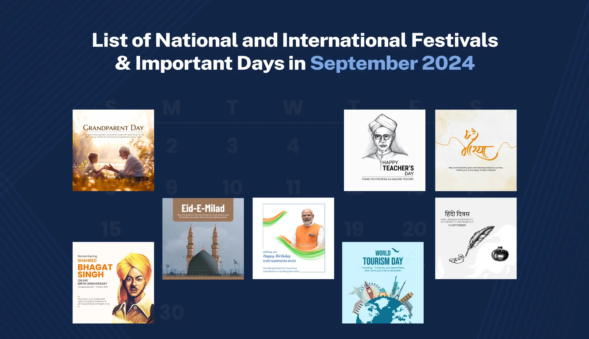 List of National and International Festivals & Important Days in September 2024 - Postive