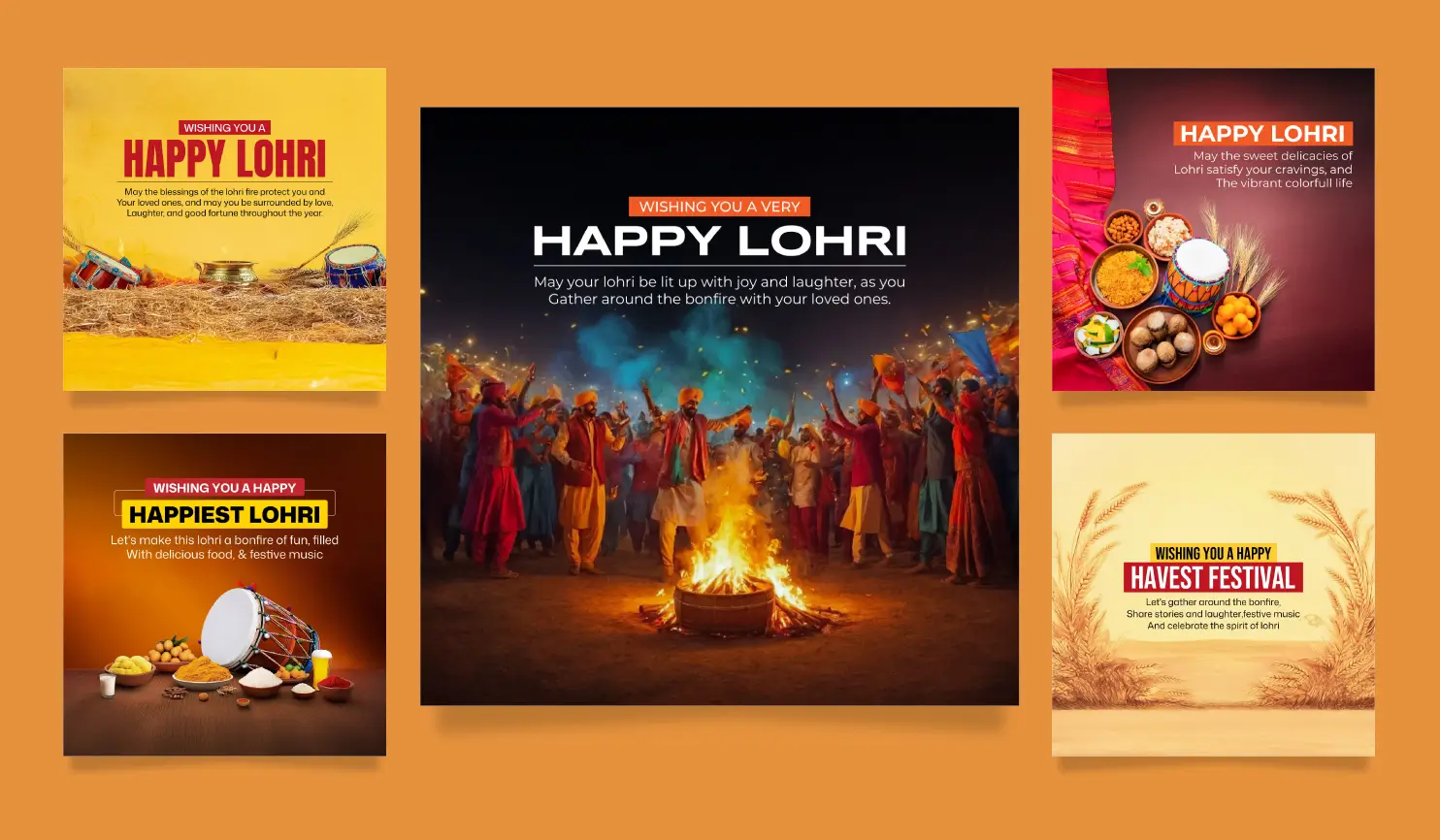 lohri 2025: Date, Theme, Wishes & Posters By Postive Festival Post Maker App