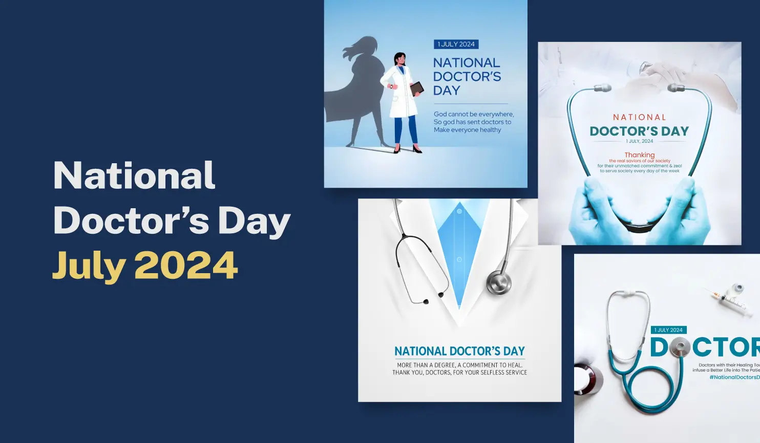 National Doctors Day 2024 & Social Media Posts By Postive - Festival Post Maker App