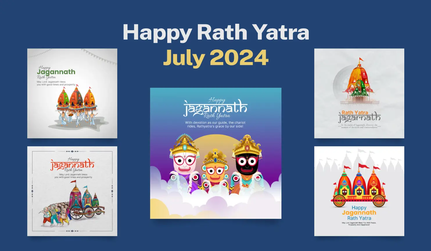 Rath Yatra 2024 Posters By Postive - Festival Post Maker App