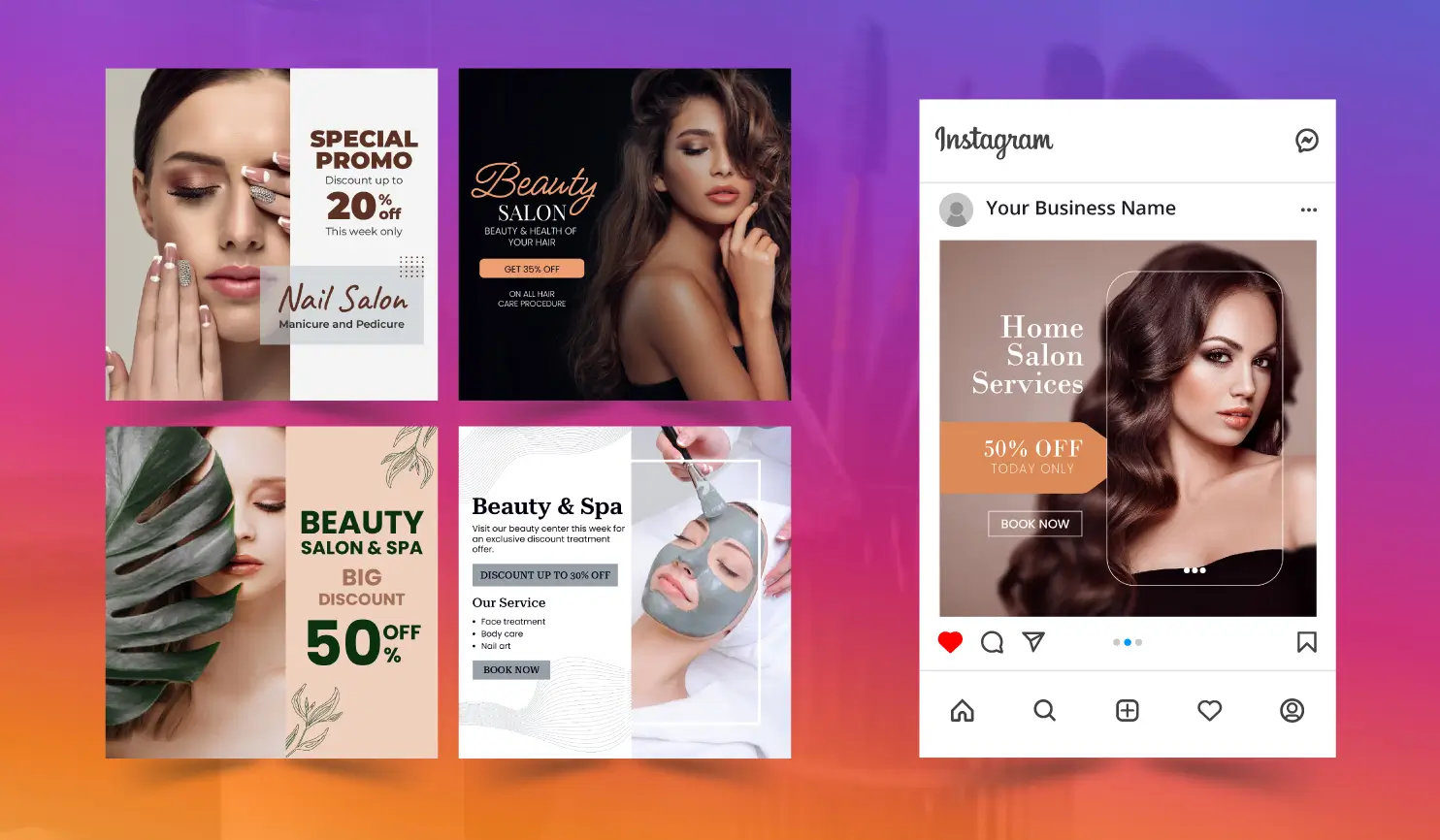 Social Media Posters To Promote Beauty Salon On Instagram