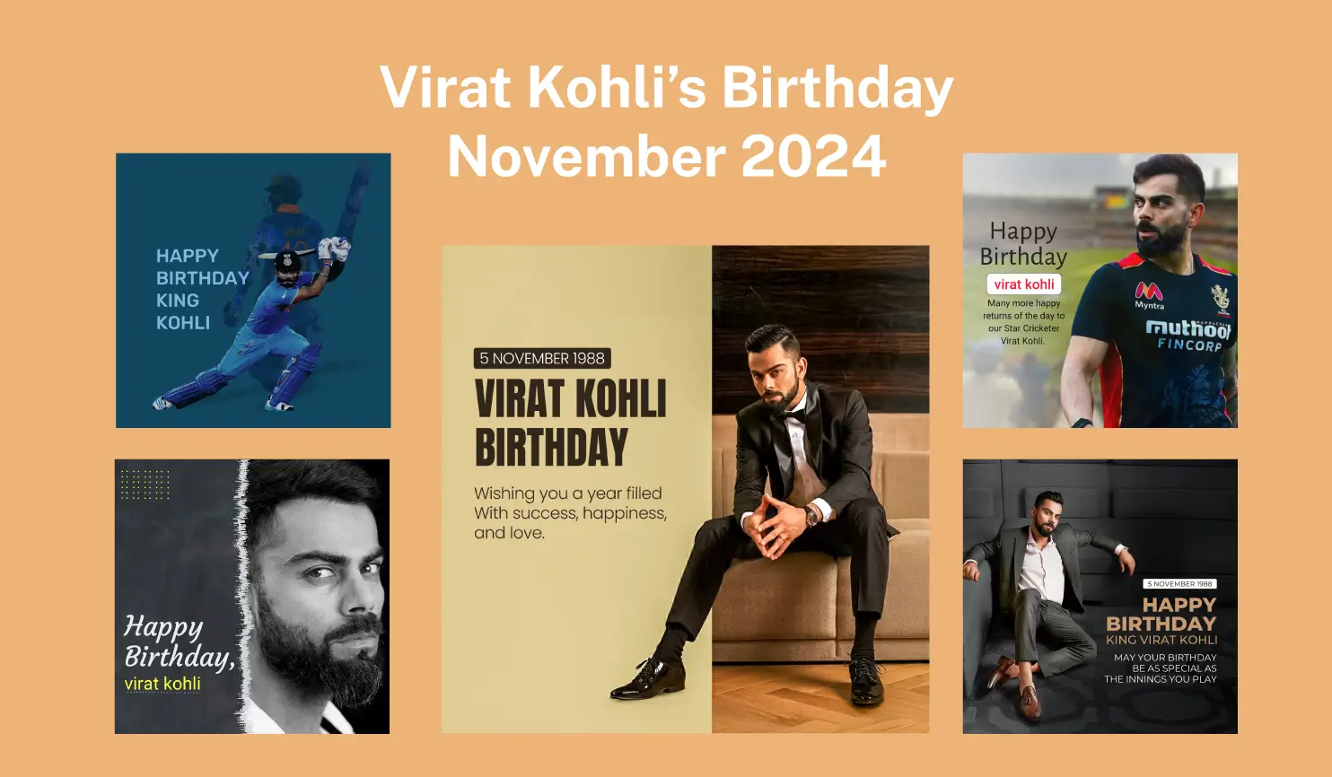 Virat Kohli's Birthday 2024 Posters By Postive - Festival Post Maker App