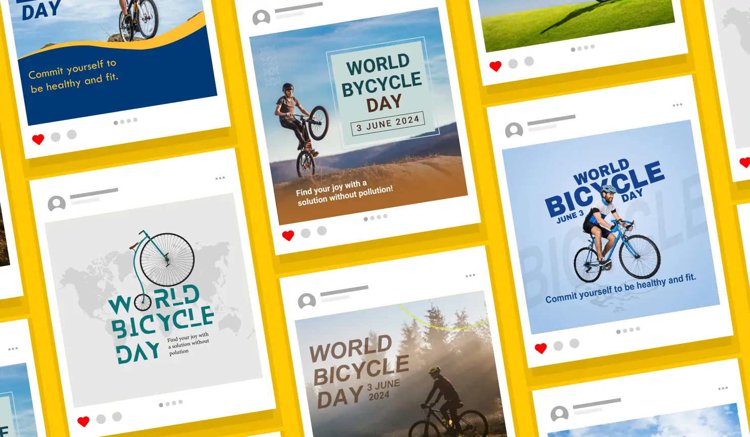 World Bicycle Day 2024 Significance, Wishes & Posters By Postive - Festival Post Maker App