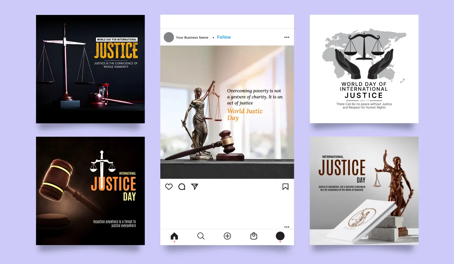 World Day For International Justice 2024 Posters By Postive Festival Post Maker App