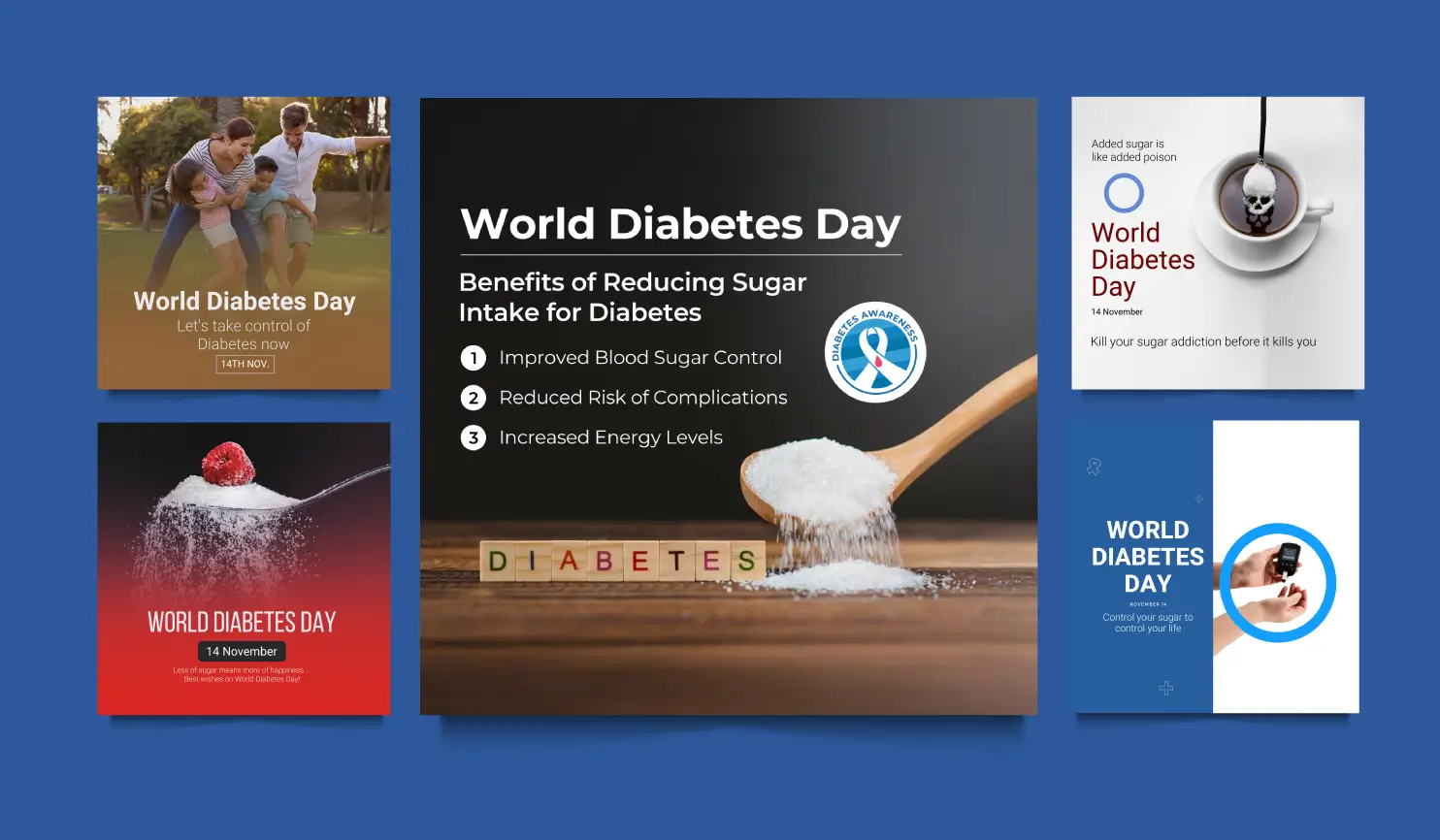 World Diabetes Day 2024: Date, Wishes & Celebration Themes By Postive Festival Post Maker App