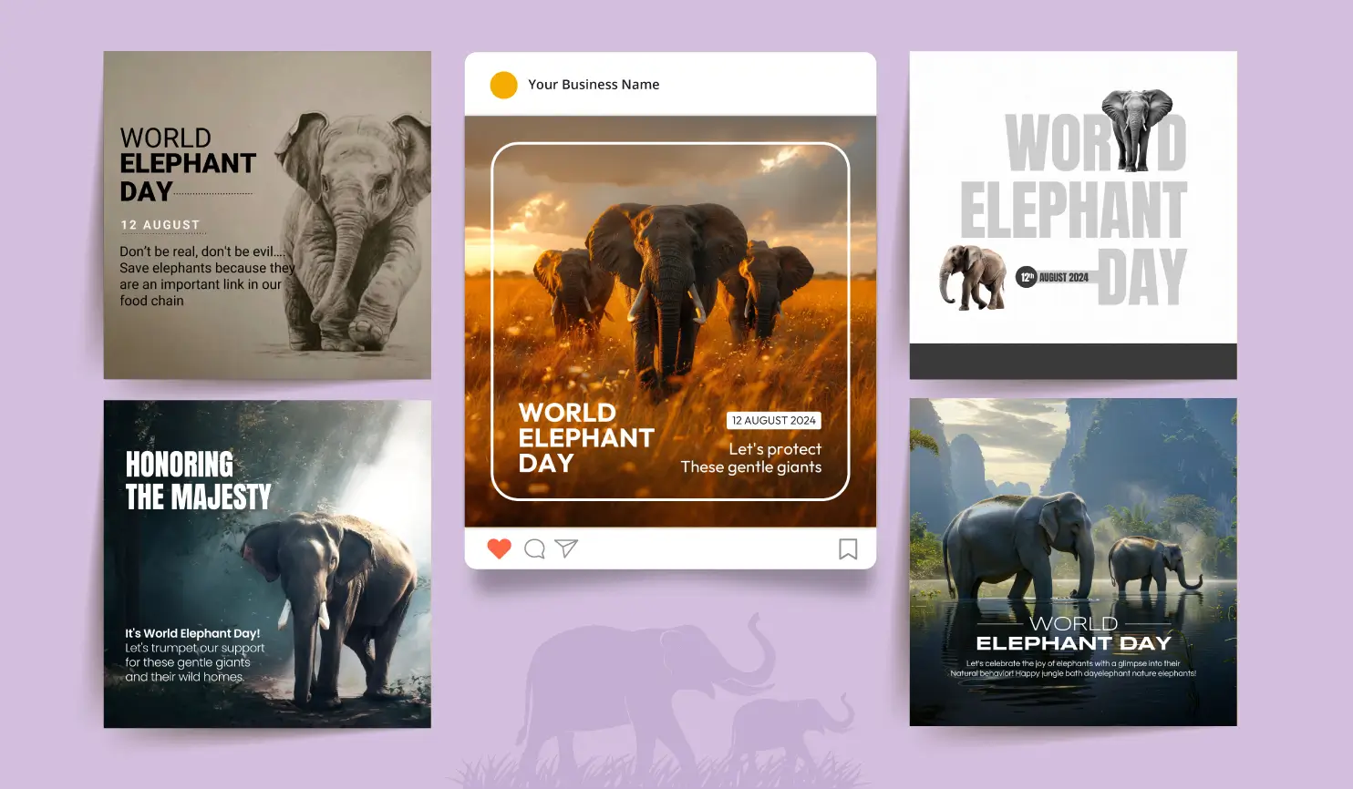 World Elephant Day 2024: Date, Theme, History, Significance, Wishes, Quotes & Posters By Postive Festival Post Maker App