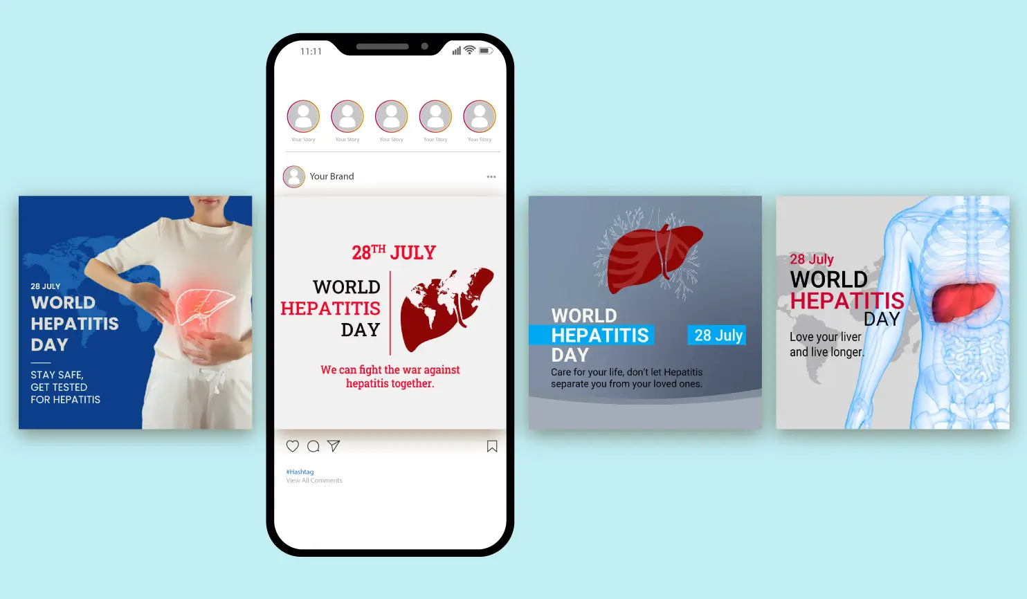 World Hepatitis Day 2024 Messages And Posters By Postive Festival Post Maker App