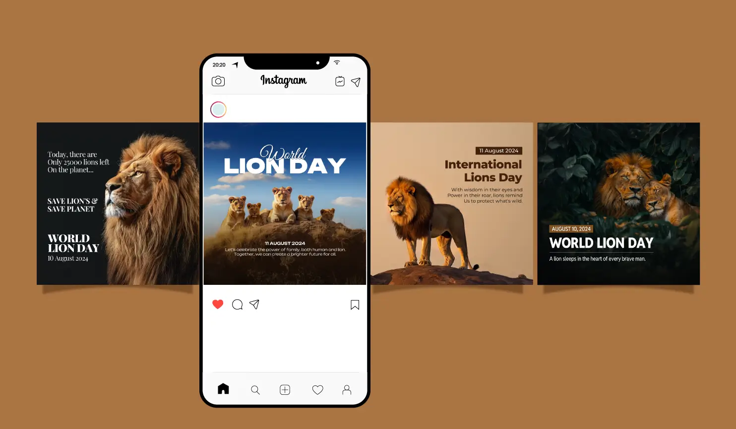 World Lion Day 2024: History, Theme, Significance, Quotes & Posters By Postive Festival Post Maker App