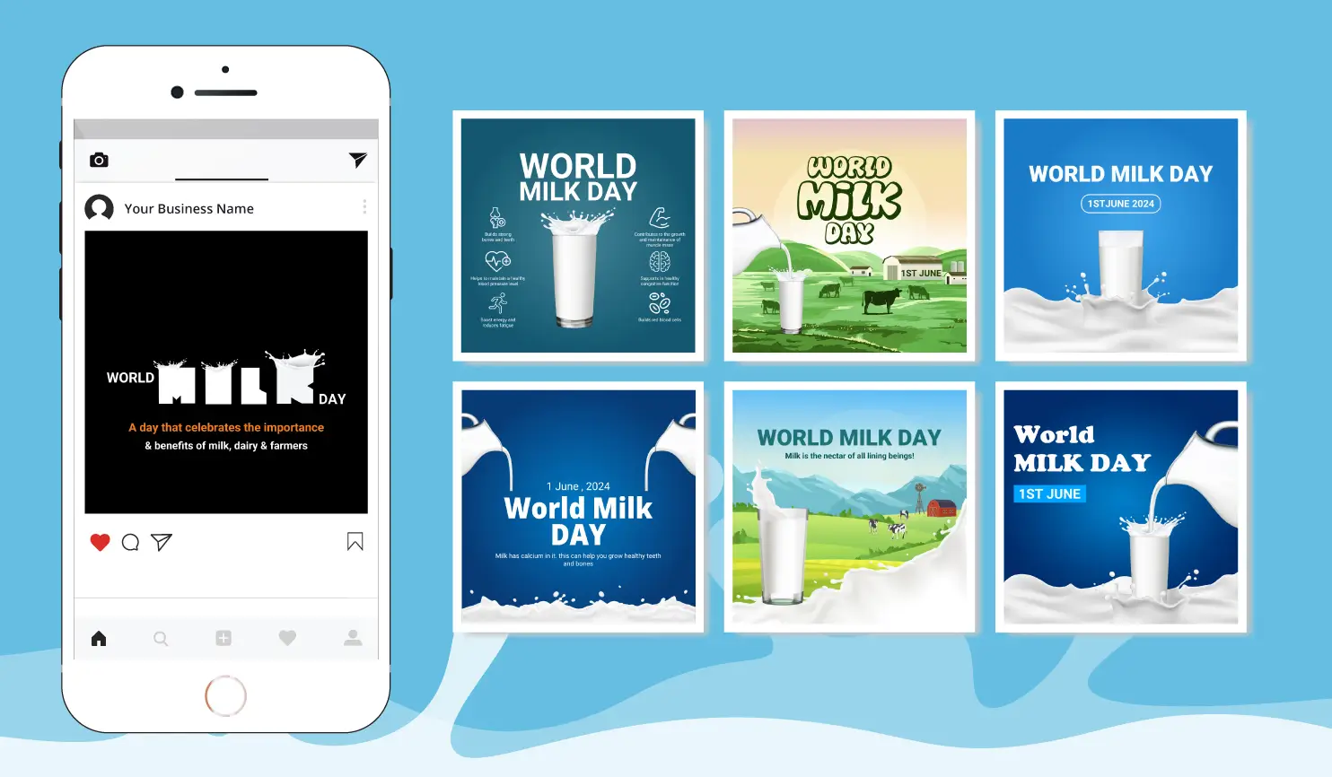 Postive World Milk Day Designs & Social Media Posts By Postive - Festival Post Maker App