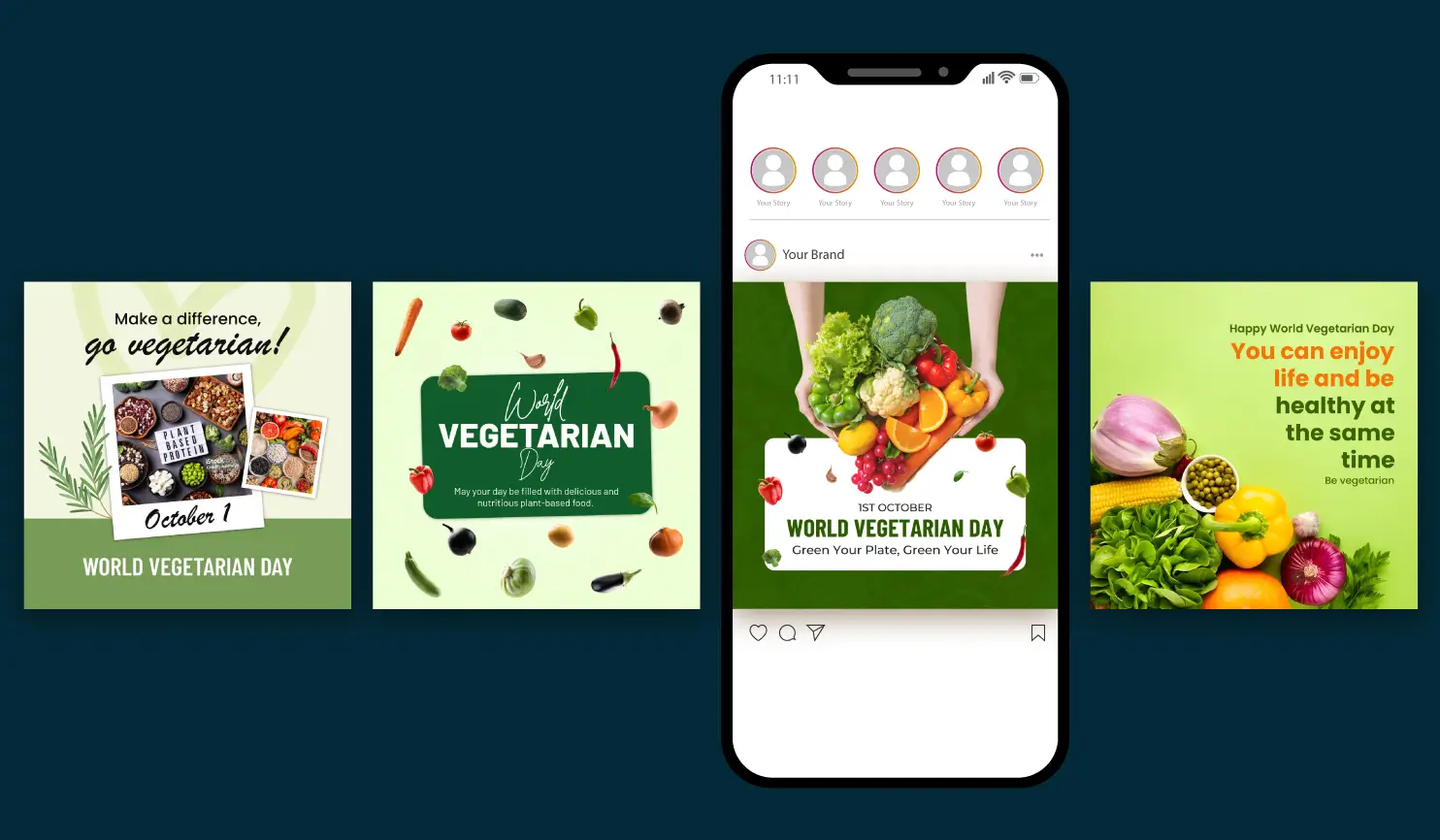 World Vegetarian Day 2024: Theme, Wishes, Quotes & Poster  By Postive Festival Post Maker App